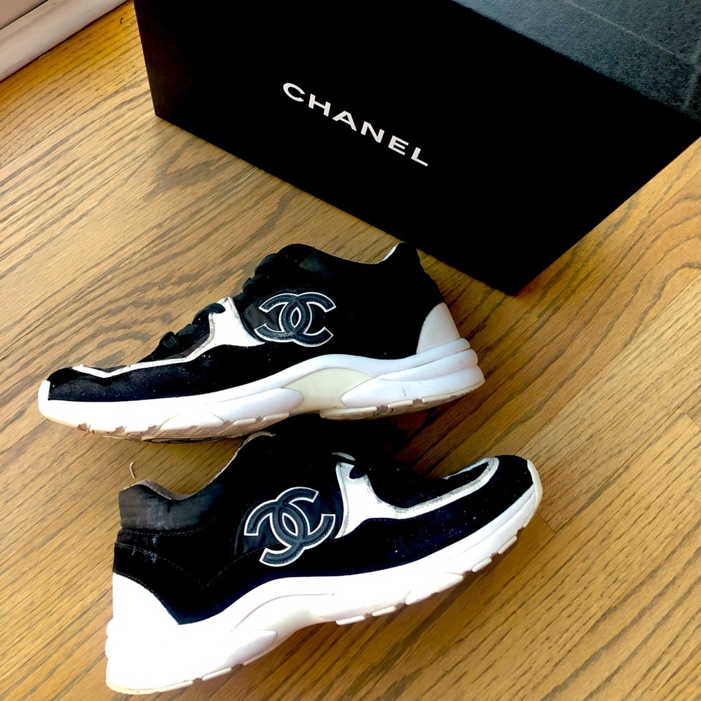 Chanel Black and white trainer sneakers